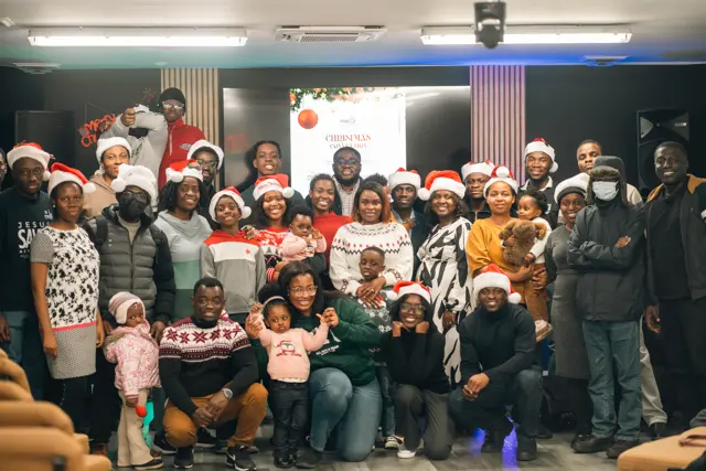 The church family at a Christmas celebration