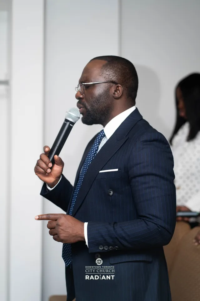 A minister preaching during a Sunday service